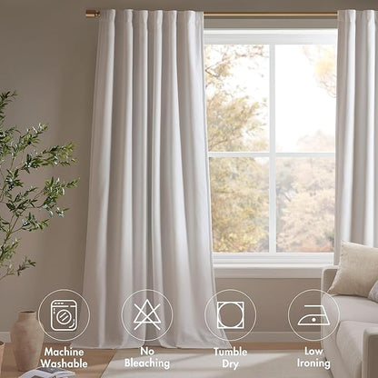 Madison Park Karien 100% Blackout Curtains 52x84 – White, 2-Layer Noise