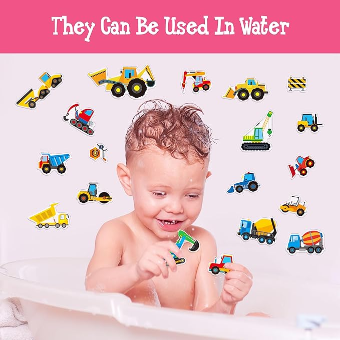 39PCS Construction Vehicle Jelly Stickers, Removable Reusable Thick Engineering Vehicles Cling Gel Decal for Window, Door, Home, Classroom, Nursery, Party Supplies, Kids, Toddlers, Adults (Not Edible)