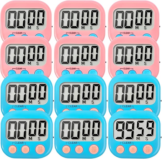 12 Pack Digital Kitchen Timer Small Classroom Timers