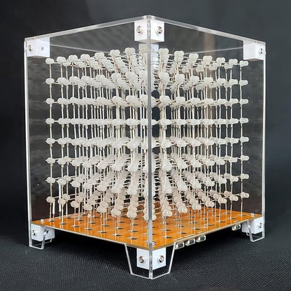 Mini 3D Led Cube DIY Electronics Kit Soldering Project Kit (3D8MINI-CASE-5PS)