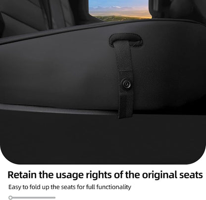 Lolcar Tacoma Back Seat Covers Custom for Select Toyota Tacoma (Hybrid) 2024 2025 2026 Double cab TRD Sport,TRD Off-Road,Limited,Trailhunter- Second Row Only,Leather(Black)