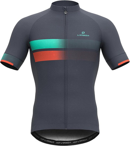 LAMEDA Men's Cycling Jersey Breathable Lightweight Bike Jersey Short Sleeve Quick Dry Moisture Wicking Biking Shirts