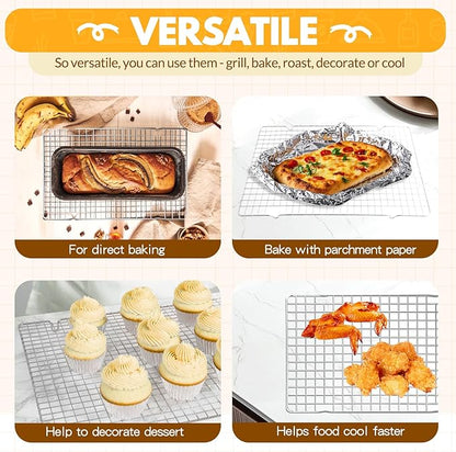 2 PCS Cooling Racks for Cooking and Baking, 15x10 Inches Stainless Steel