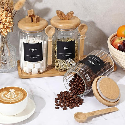 Suclain 3 Pcs Glass Coffee Container
