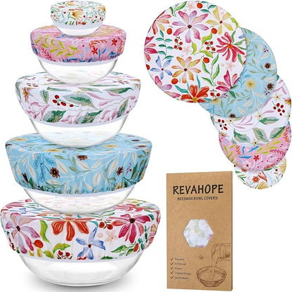 5-Size Reusable Beeswax Bowl Covers