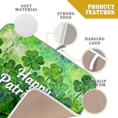 St Patricks Day Lucky Clover Dish Drying Mat
