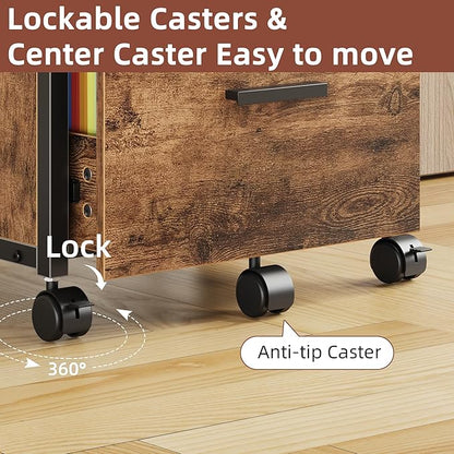 GYIIYUO 2 Wood Drawer Lockable File Cabinet