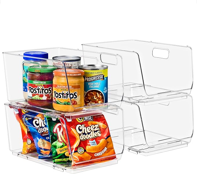 Sorbus Stackable Storage Bins Open Front