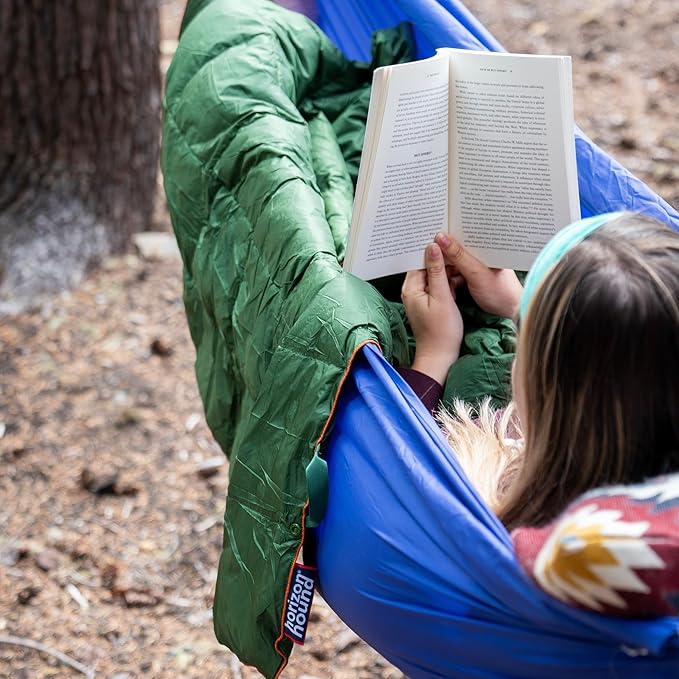 Horizon Hound Down Camping Blanket - Outdoor Travel Quilt | Sustainable, Insulated, Lightweight & Warm Gear for Sleep, Camping, Stadium, Hiking & Festivals | Water Resistant, Packable & Compact
