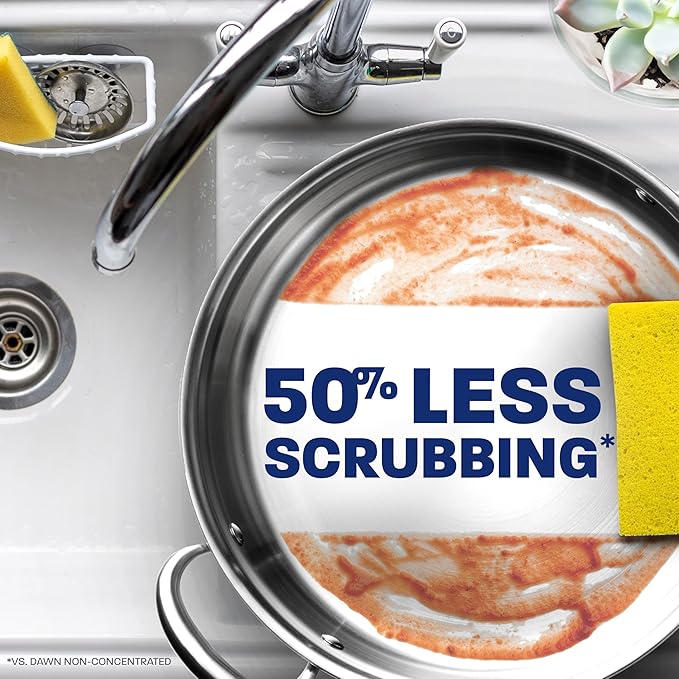 Dawn Free&Clear EZ-Squeeze Dish Soap Dishwashing Liquid Lemon 3*24.3 Fl Oz | Removes up to 99% of grease and food residue. EZ-Squeeze bottle. Biodegradable surfactants. Gentle on skin.