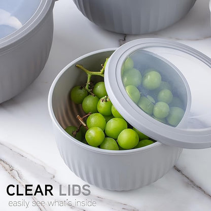 COOK WITH COLOR Prep Bowls with Lids- Wide and Deep Nesting Plastic Small