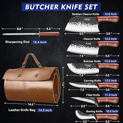 Topfeel 8PCS Chef Butcher Fish Knife Set