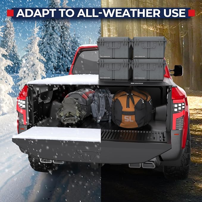 MOSTPLUS 5FT Tri Fold Soft Folding Truck Bed Tonneau Cover Compatible with Nissan Frontier 2005-2025 2026 Fleetside/Suzuki Equator 2009-2014 On Top 60Inch