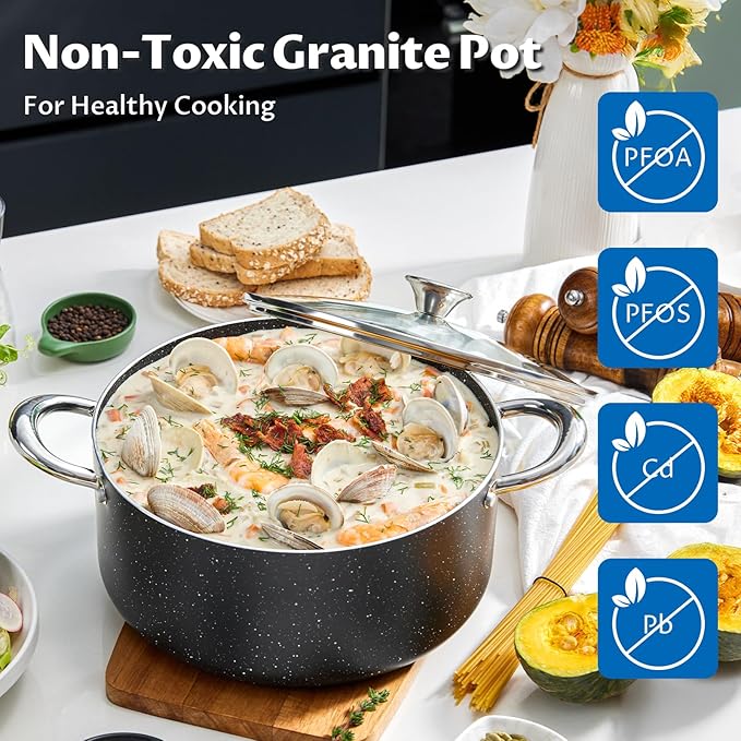 BEZIA 6 Quart Nonstick Stock Pot