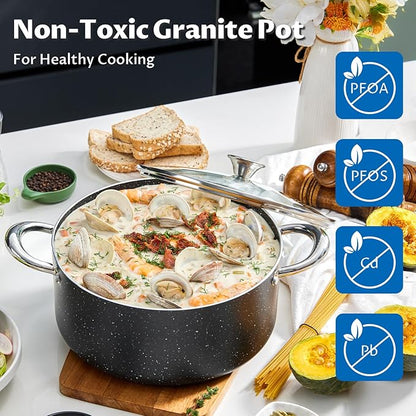 BEZIA 6 Quart Nonstick Stock Pot