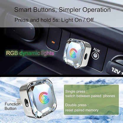 2 in 1 Wireless CarPlay and Android Auto Adapter for Peugeot 308 2017 2018 2019 2020 2021 2022 2023 2024, Mini CarPlay Dongle Converts Wired to Wireless, Fast Auto-Connect