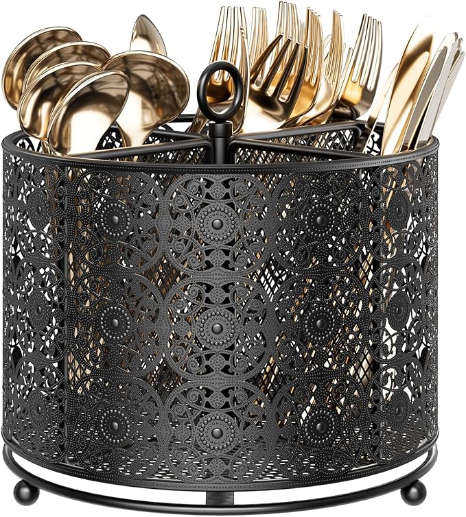 YIUKEA 360° Rotating Utensil Caddy Countertop