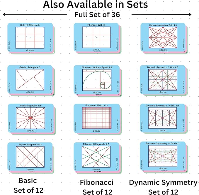 CLPA Basic Photographic Viewfinder Set: Rule of Thirds, Square Diagonals