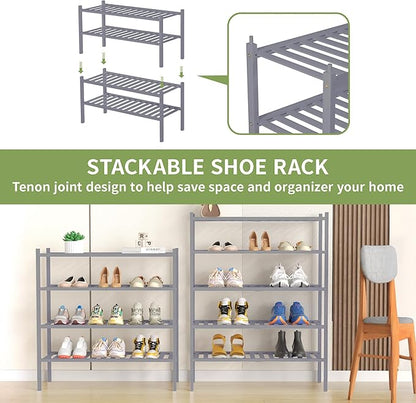 ROMGUAR CRAFT 5 Tier Bamboo Shoe Rack