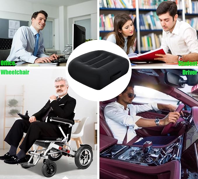 drivers seat booster cushion for adults/Car Booster Seat for Short Drivers/Increase The Field of View by 12cm/ 4.7in,Improve comfort，Ideal for suitable for car/office/home/wheelchair/Black