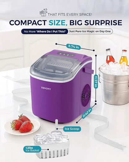 EUHOMY Countertop Ice Maker Machine