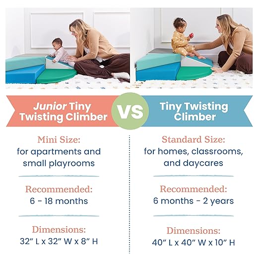 ECR4Kids SoftZone Tiny Twisting Climber, Beginner Playset, Contemporary, 5-Piece