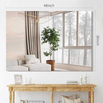 CILIBER Frameless Rectangle Mirror, 36x48 Inch Large Bathroom Mirrors