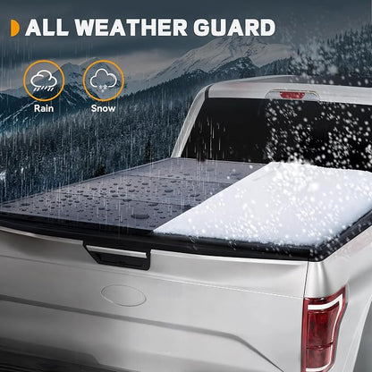 FRP Hard Tri-Fold Truck Bed Tonneau Cover Fit for Dodge Ram 1500 2002-2026 (Classic & New), Fit for Dodge Ram 2500 3500 2003-2026, with 6.4 ft Bed Without Rambox