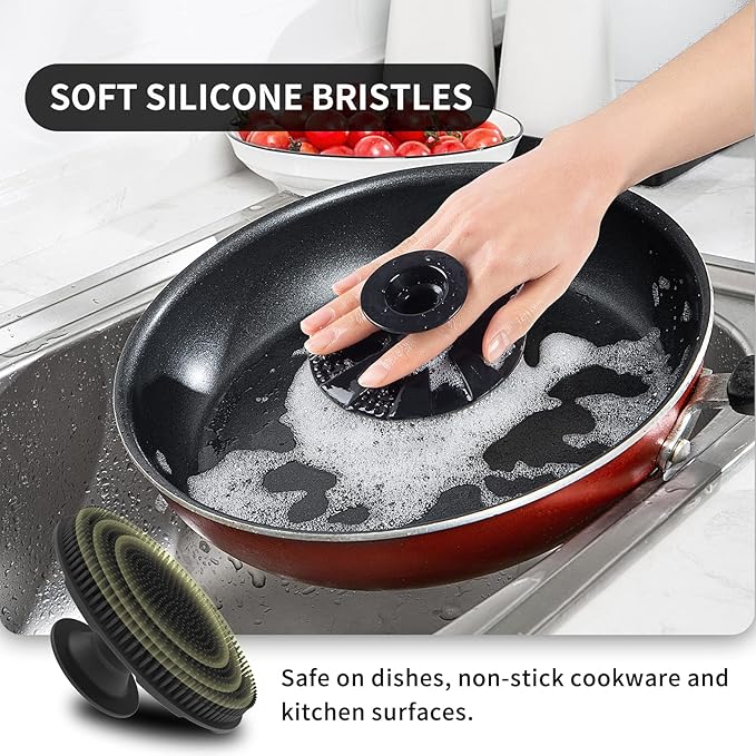 Silicone Sponge, BEAUTAIL Non-Scratch Scrub Sponges,
