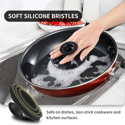 Silicone Sponge, BEAUTAIL Non-Scratch Scrub Sponges,