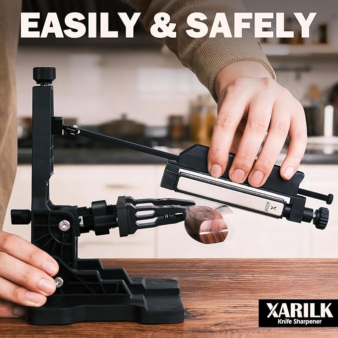 Portable Folding Adjustable Knife Sharpener – Includes 2 Diamond Sharpening