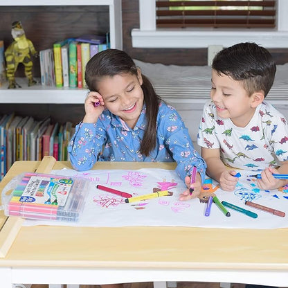 The Pencil Grip Magic Tri Stix, Non-Toxic and Washable Markers For Kids, 48 set, 36 Rainbow + 12 Global Skin Tone Markers, TPG-390