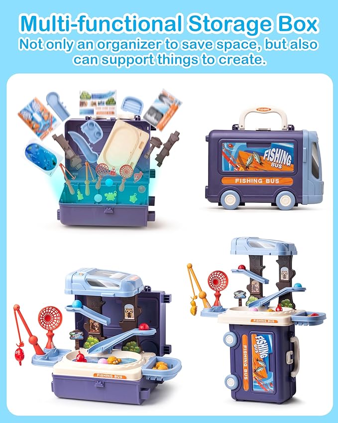 Kids Play Tent, Pop Up Play Tent Fishing Shop Theme with Complete Toy Set, Play Toys Play Set for Kids Indoor Outdoor Pretend Play