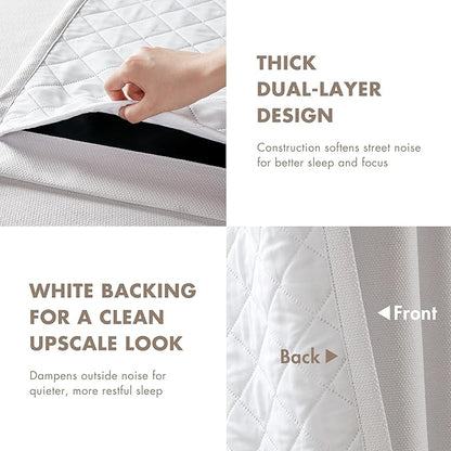 Madison Park Karien 100% Blackout Curtains 52x84 – White, 2-Layer Noise