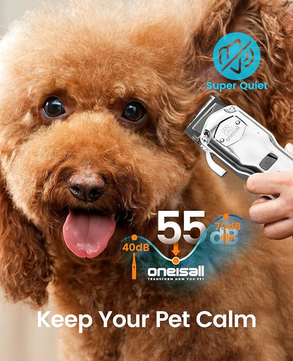 oneisall Professional Dog Grooming Clippers: Cordless Rechargeable Thick Hair