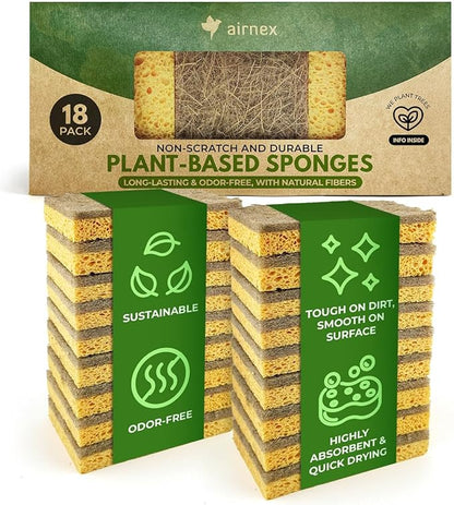 AIRNEX Natural Kitchen Sponges Pack of 18