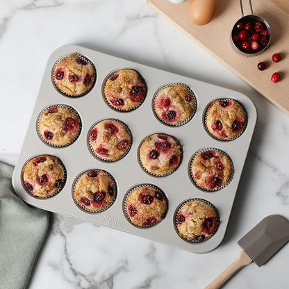 Martha Stewart Gallen 12-Cup Nonstick Carbon Steel Muffin and Cupcake Pan –