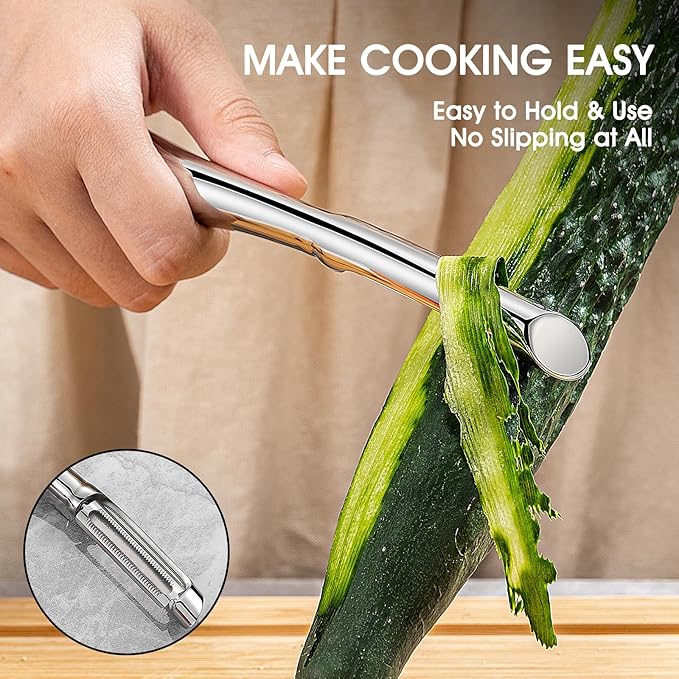 Ultra Sharp Vegetable Peeler for Kitchen - 10-Year No-Rust Fruit & Veggie Peeler, Potato Peeler Hand, Premium Stainless Steel I-Peeler for Apple, Carrot, Cucumber