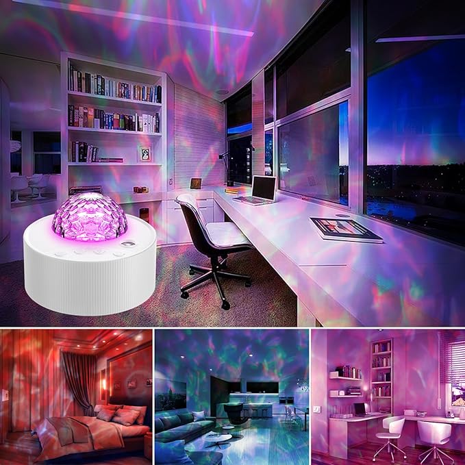 Moredig Galaxy Projector for Bedroom, 12 Colors LED Night Light Projector with Moon, Brightness and Fluctuation Speed Adjustment for Nursery, Parties, Home Decor, Home Theater