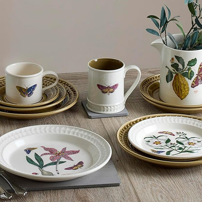 Portmeirion Botanic Garden Harmony 10.5" Dinner Plate, Papilio Amethyst & Meadow Saffron Motif - Dishwasher, Microwave, Oven & Freezer Safe Earthenware - Elegant Spring Tableware for Brunch & Parties