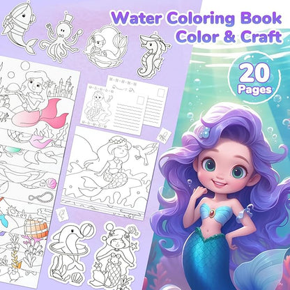 JoyCat Paint with Water Coloring Books for Toddlers, Watercolor Painting Sets for Kids Ages 3-5 4-8, Arts and Crafts Drawing Activities Toy Birthday Gift for Boys Girls (Underwater World)