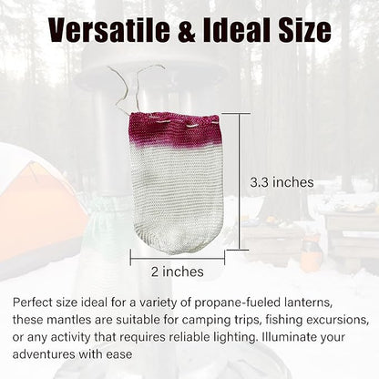 20PCS Propane Lantern Mantles, 2x3.3 Inches, String Tie Style for Camping and Outdoor Gas Lamps/Lantern Accessories