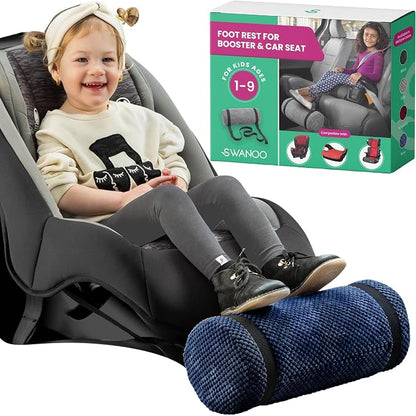 Car Seat Foot Rest for Kids | Car Seat Accessories | Leg Rest for Car Seat Kids | Car Foot Rest with Extra Long Straps Adjusts to Any Carseat Or Toodlers Booster Seat Navy by SWANOO