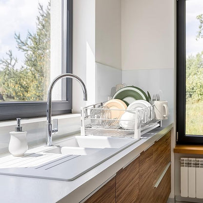 Simple Houseware White Dish Drying Rack