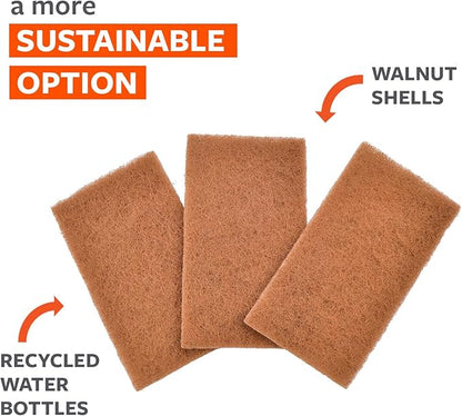 Full Circle Neat Nut, Walnut Scour Pads – Pack of 8 – Powerful, Non-Scratch