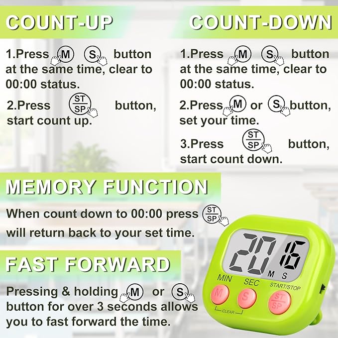 ZILLEEN Classroom Timer for Kids Teachers 2 Pack Digital Timers