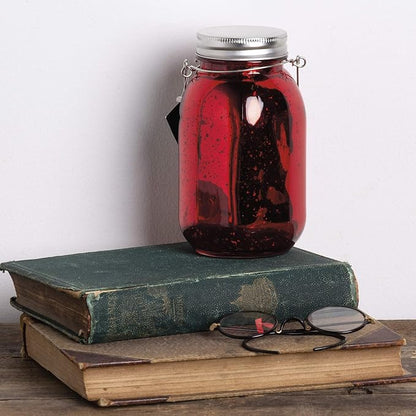Primitives by Kathy 36372 Mercury Glass Lantern, Red, 6.75-Inches Tall