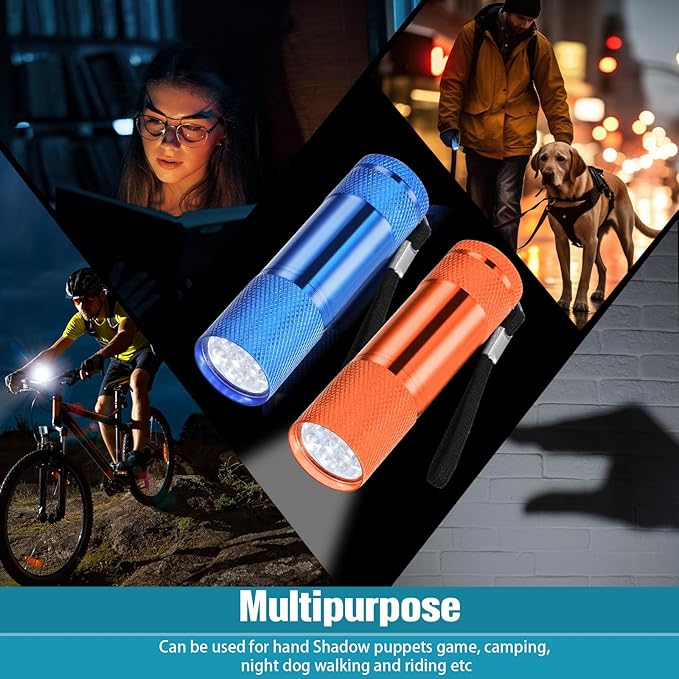 VIHOSE 20 Pcs Mini Flashlights Bulk, Bright Aluminum Handheld Flash Light with Lanyard Small LED Flashlights for Night Reading Emergency Hurricane Camping Hiking, Batteries Not Included(Lovely)