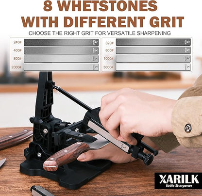 Portable Folding Adjustable Knife Sharpener – Includes 2 Diamond Sharpening