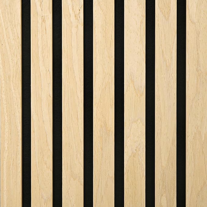 HOMCOM 4 Pack 3D Acoustic Panels, Wood Slat Wall Paneling